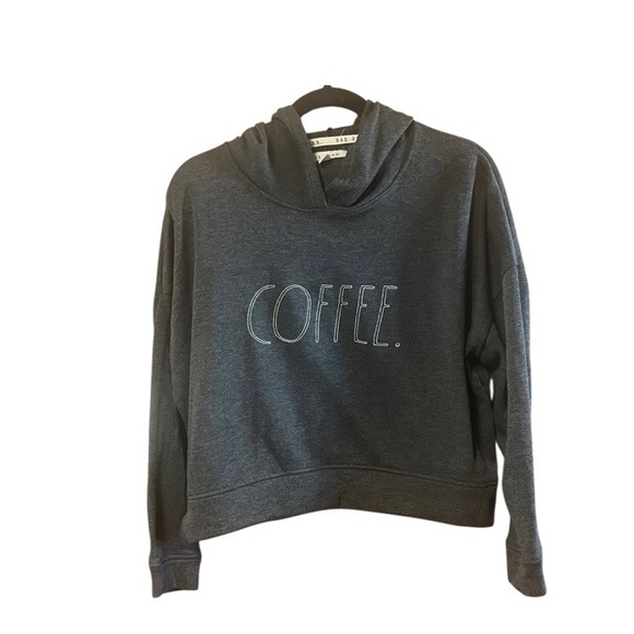 Rae Dunn Sweaters - Rae‎ Dunn Coffee Cropped Hooded Sweater